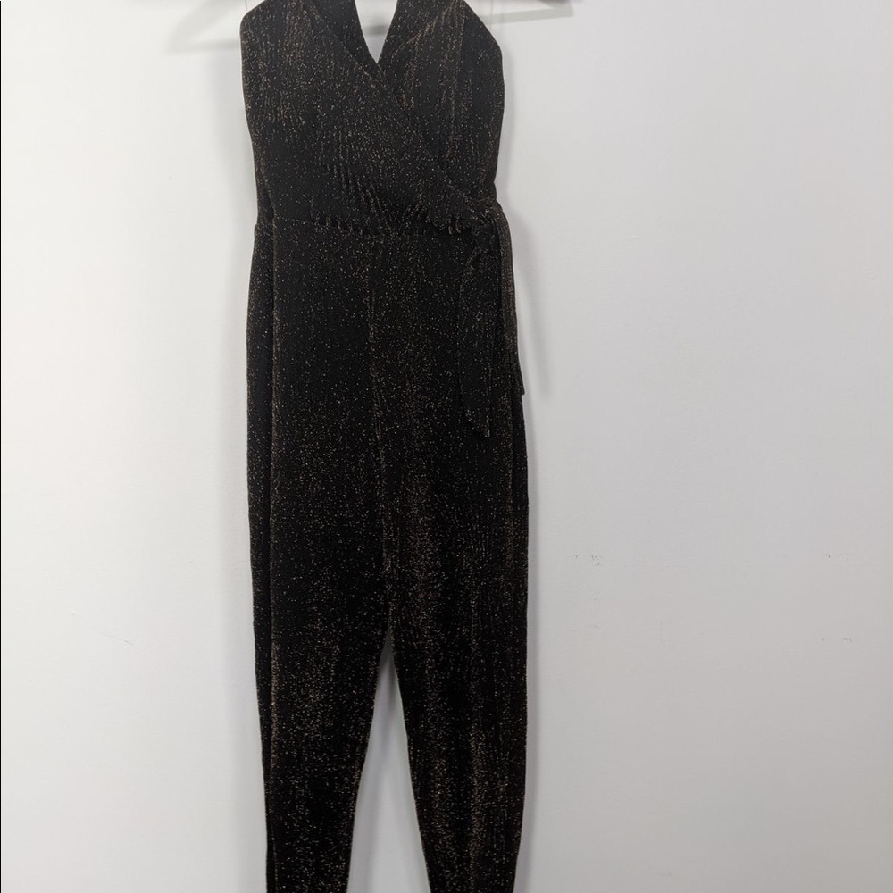 Black and silver shimmer jumpsuit